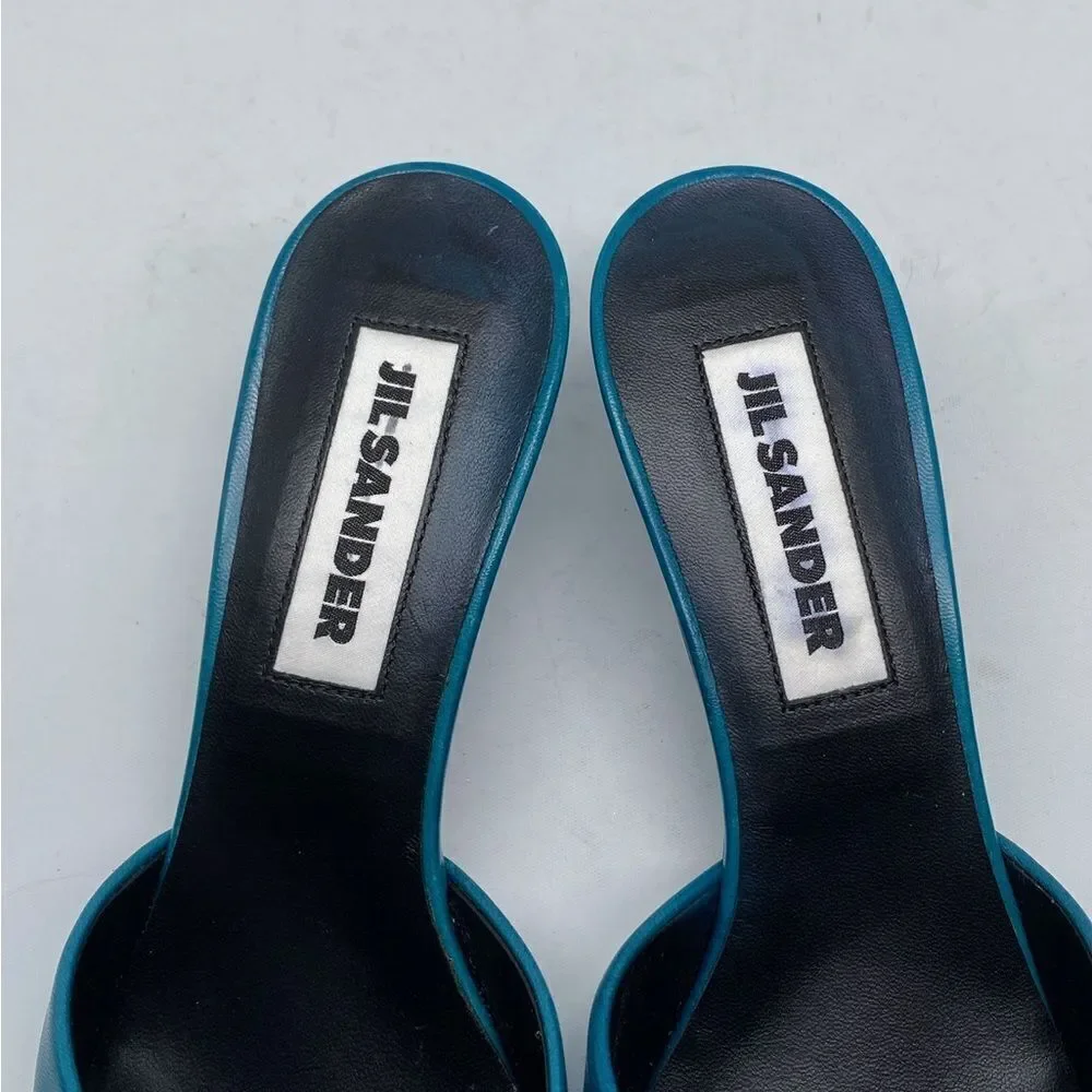 JIL SANDER Square Toe Leather Pumps size 36.5